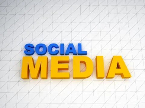 3d social media text Stock Illustration
