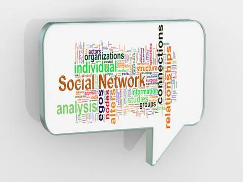 3d social network bubble speech Stock Illustration