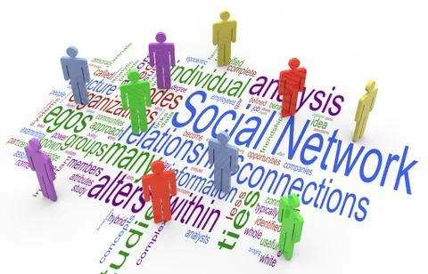 3d social network concept Stock Illustration