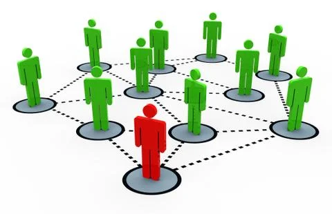 3d social network Stock Illustration