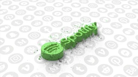 3D social network sign appears from dots. Motion. Popular social network appears Stock Illustration