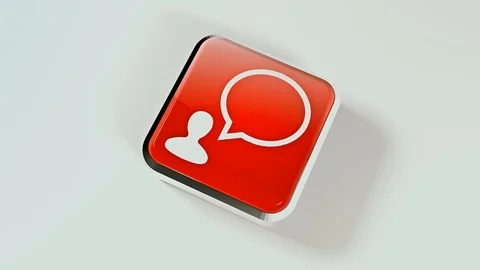 3D social networking icon. Social network button. 23 Stock Footage 101650073