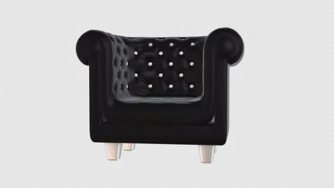 3D Sofa Chair Rotating on a Transparent Background. Seamless Loop. Sofa. 4K Stock Footage 286744722