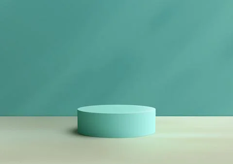 3D Soft Blue Podium on Blue Pastel Wall Background. Minimal Product Display.. Stock Illustration