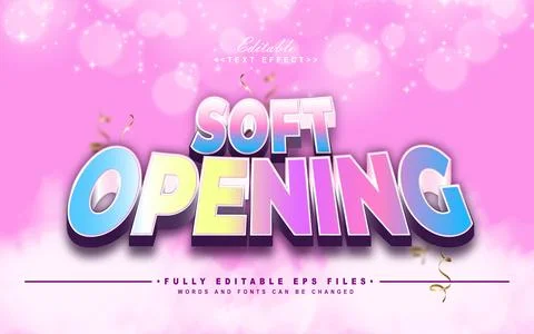 3d soft opening text effect Stock Illustration