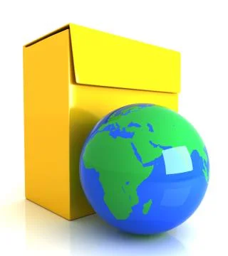 3d software box - Earth Stock Illustration