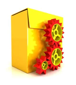 3d software box - gear Stock Illustration