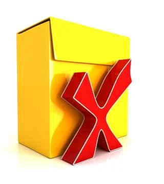 3d software box - X symbol Stock Illustration