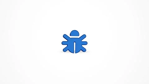 3D Software Code Bug Malware Icon Animated Loop on White Background 4K Video stock 347651029