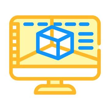 3d software color icon vector illustration Stock Illustration
