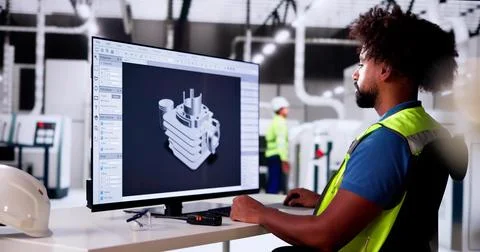 3D Software Engineer Developing Computer Engineering Foto stock