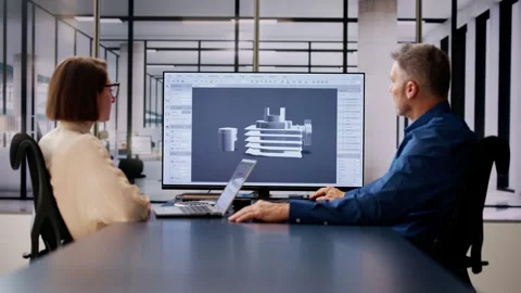 3D Software Engineer Developing Engineering Design Stock Footage 267287452