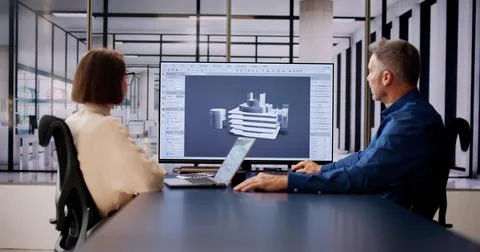 3D Software Engineer Developing Engineering Design Foto stock