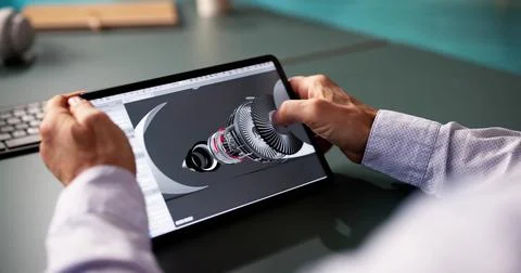 3D Software Engineer Developing Engineering Design 스톡 사진