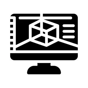 3d software glyph icon vector illustration Ilustração Stock