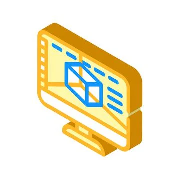 3d software isometric icon vector illustration Ilustração Stock