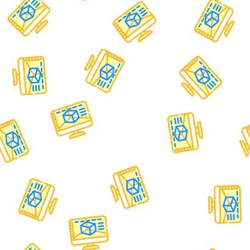 3d software vector seamless pattern Ilustração Stock