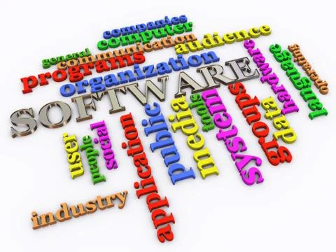 3d software wordcloud イラスト素材