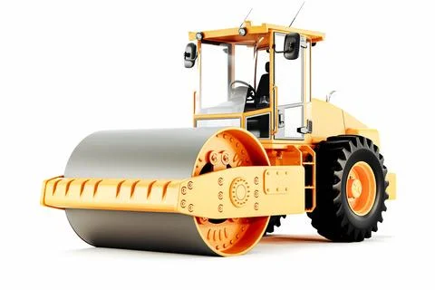 3d Soil road roller heavy machine Stock-Illustration
