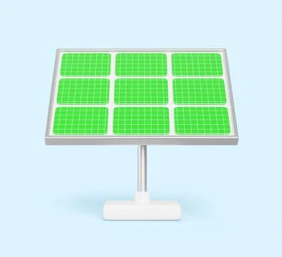 3d solar panel for alternative power generation from sunlight. Photovoltaic Ilustración de archivo