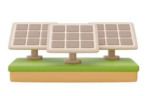 3d solar panels,Alternative source of electricity concept,eco friendly,clean  Stock Illustration
