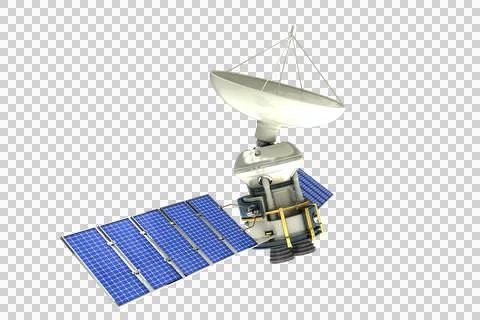3d solar powered satellite Illustrazione stock