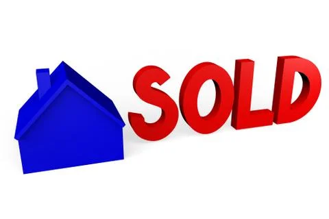 3D sold house concept Stock Illustration