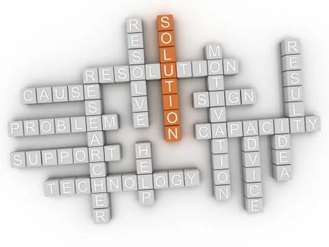 3d Solution Concept word cloud Stock Illustration