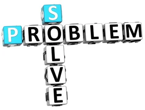 3d solve problem crossword Illustrazione stock