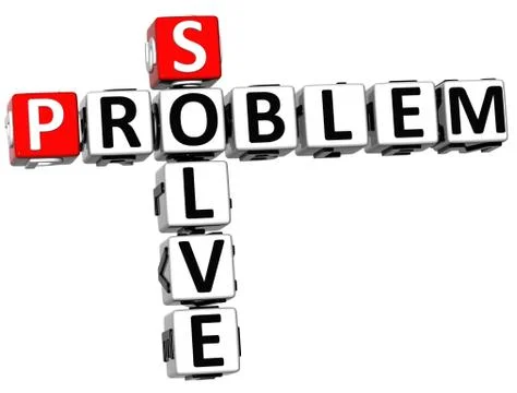 3d solve problem crossword Illustrazione stock