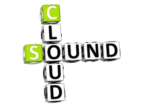 3d sound cloud crossword Stock Illustration