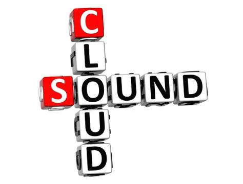 3d sound cloud crossword Stock Illustration