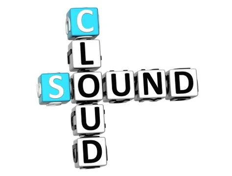 3d sound cloud crossword Stock Illustration