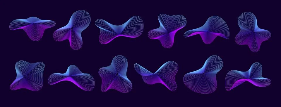 3D sound gradient line wave shapes of soundwave Stock Illustration
