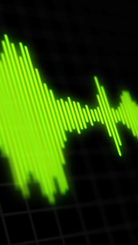 3D Sound Visualization Audio Spectrum Vertical Stock Footage 291525433