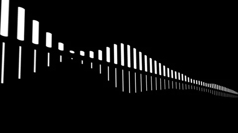 3d sound visualization. Dynamic white wavy lines of virtual audio equalizer Video stock 266161121