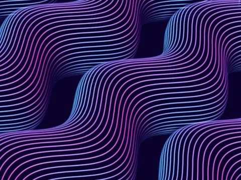 3D Sound waves. Abstract visualization of big data and artificial intelligence. Stockillustratie