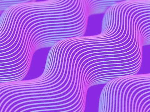 3D Sound waves. Abstract visualization of big data and artificial intelligence. Stock Illustration