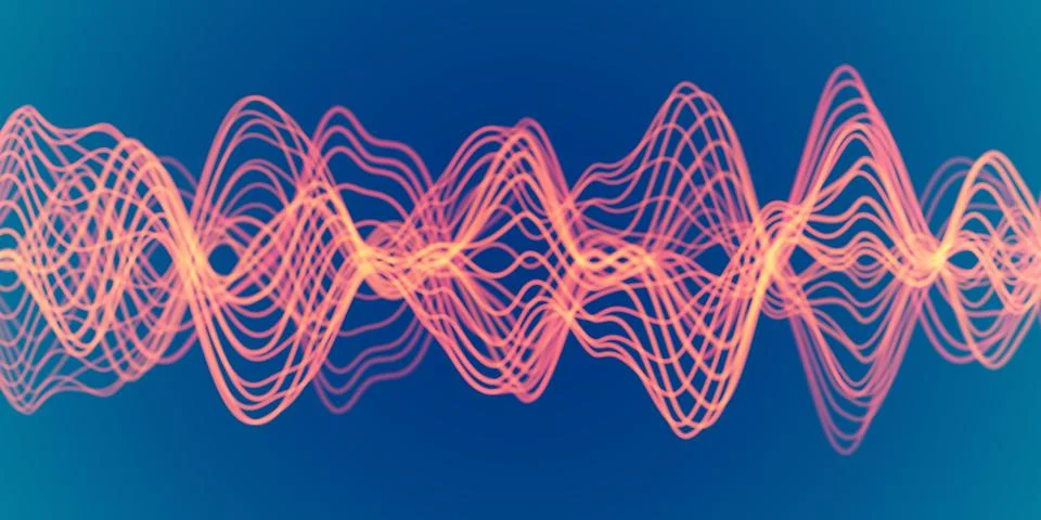 3D Sound waves. Big data abstract visualization. EPS 10 vector illustration. Stock Illustration