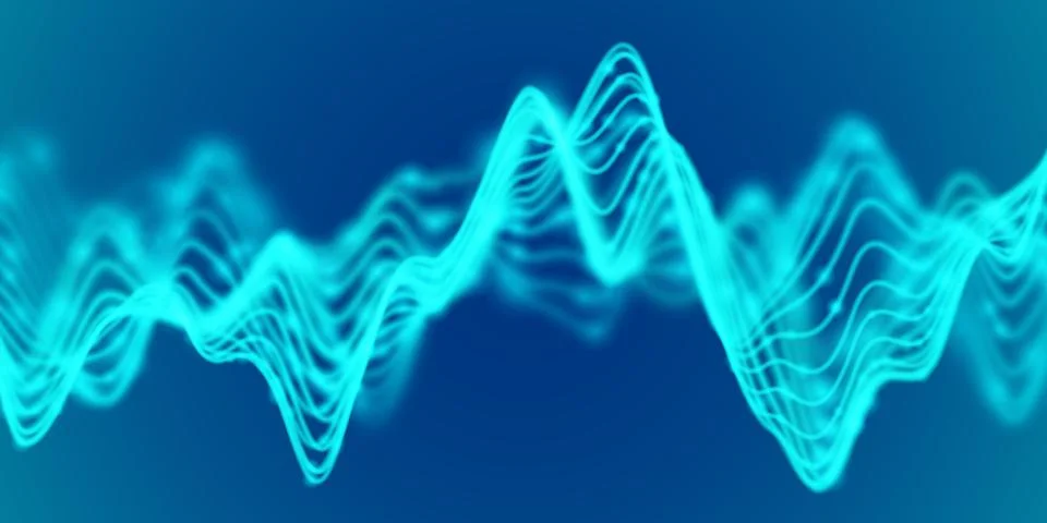 3D Sound waves. Big data abstract visualization. EPS 10 vector illustration. Illustrazione stock