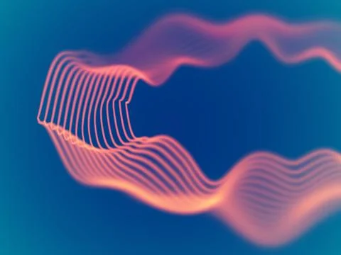 3D Sound waves. Big data abstract visualization. EPS 10 vector illustration. Stock Illustration