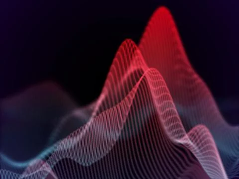 3D Sound waves. Big data abstract visualization. Stock Illustration