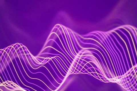 3D Sound waves. Big data abstract visualization. Stock Illustration