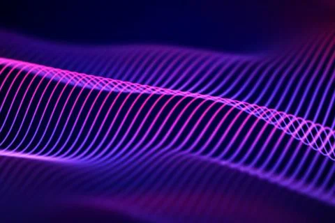 3D Sound waves. Big data abstract visualization. Illustrazione stock