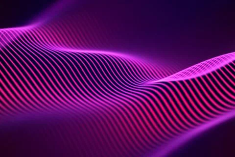 3D Sound waves. Big data abstract visualization. Stock Illustration