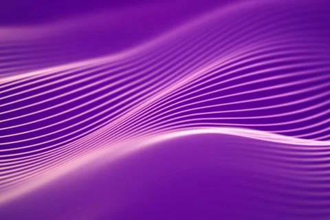 3D Sound waves. Big data abstract visualization. Stock Illustration