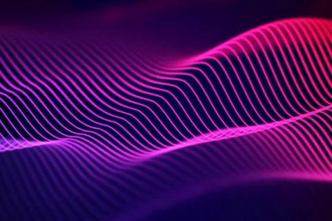 3D Sound waves. Big data abstract visualization. Stock Illustration