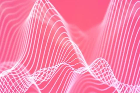 3D Sound waves. Big data abstract visualization. Stock Illustration