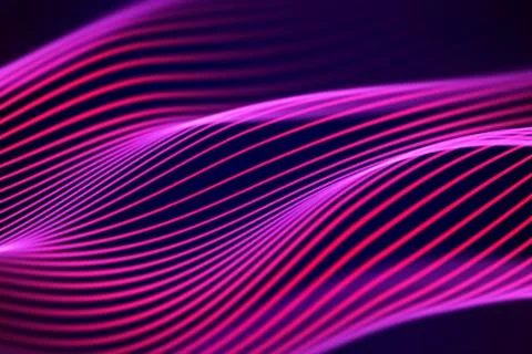 3D Sound waves. Big data abstract visualization. Illustrazione stock