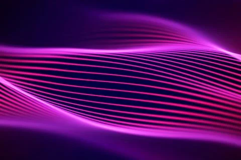 3D Sound waves. Big data abstract visualization. Stock Illustration